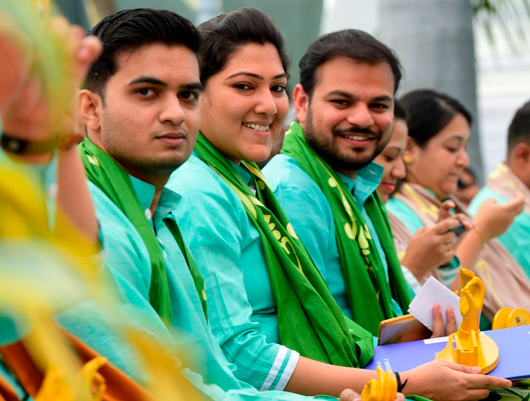 CHARUSAT University Convocation Ceremony image showing graduates in traditional attire